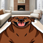 Happy Brown Dog Portrait Sticker Rug