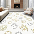 Golden Silver Geode Slice Arrangement Rug
