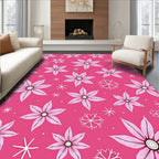 Pink Petal Snowflake Collage Rug