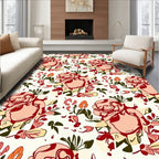Blush Pink Rose Blossom Botanical Rug