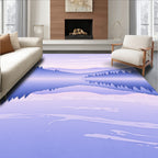 Lavender Mist Mountain Lake Reflection Rug