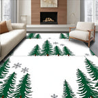 Evergreen Forest Snowfall Rug