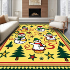 Jolly Snowman Christmas Celebration Rug