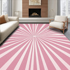 Retro Pink Sunburst Radiation Rug