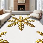 Golden Snowflake Corner Accent Rug