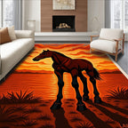 Crimson Horse Sunset Lake Vista Rug
