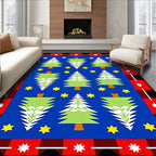 Red Buffalo Plaid Christmas Tree Stars Rug