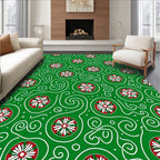 Christmas Ornament Medallion Swirl Rug