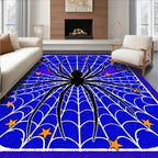 Black Spider Web Orange Stars Rug