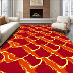 Crimson Orange Scaled Flow Rug