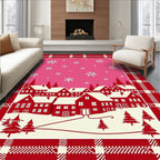 Cozy Winter Village Snowflake Scatter Rug