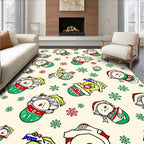 Whimsical Christmas Character Snowflakes Rug