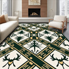 Forest Deer And Trees Geometric Rug