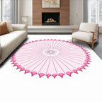 Pink Petal Radiating Mandala Rug