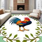 Vibrant Rooster Nature Frame Rug
