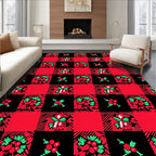 Red Black Buffalo Check Holly Sprigs Rug