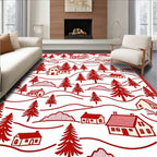 Scenic Red Village Evergreen Hills Rug