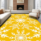 Golden Snowflake Radiance Rug