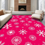 Fuchsia Snowflake Scatter Graphic Rug