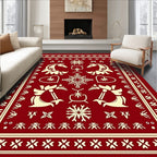 Crimson Horse Heart Folk Rug