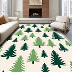 Green Evergreen Forest Scatter Rug