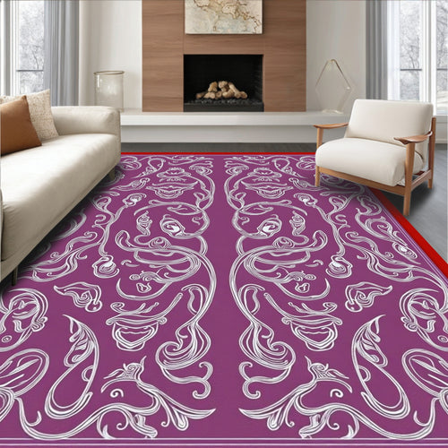 Art Nouveau Violet Whimsical Swirls Rug
