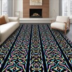 Pastel Colored Ornate Stripe Rug