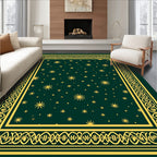 Gold Celestial Starburst Night Sky Rug