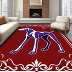 Regal Red Gilded Dog Border Rug
