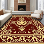 Crimson Gold Ornate Floral Medallion Rug