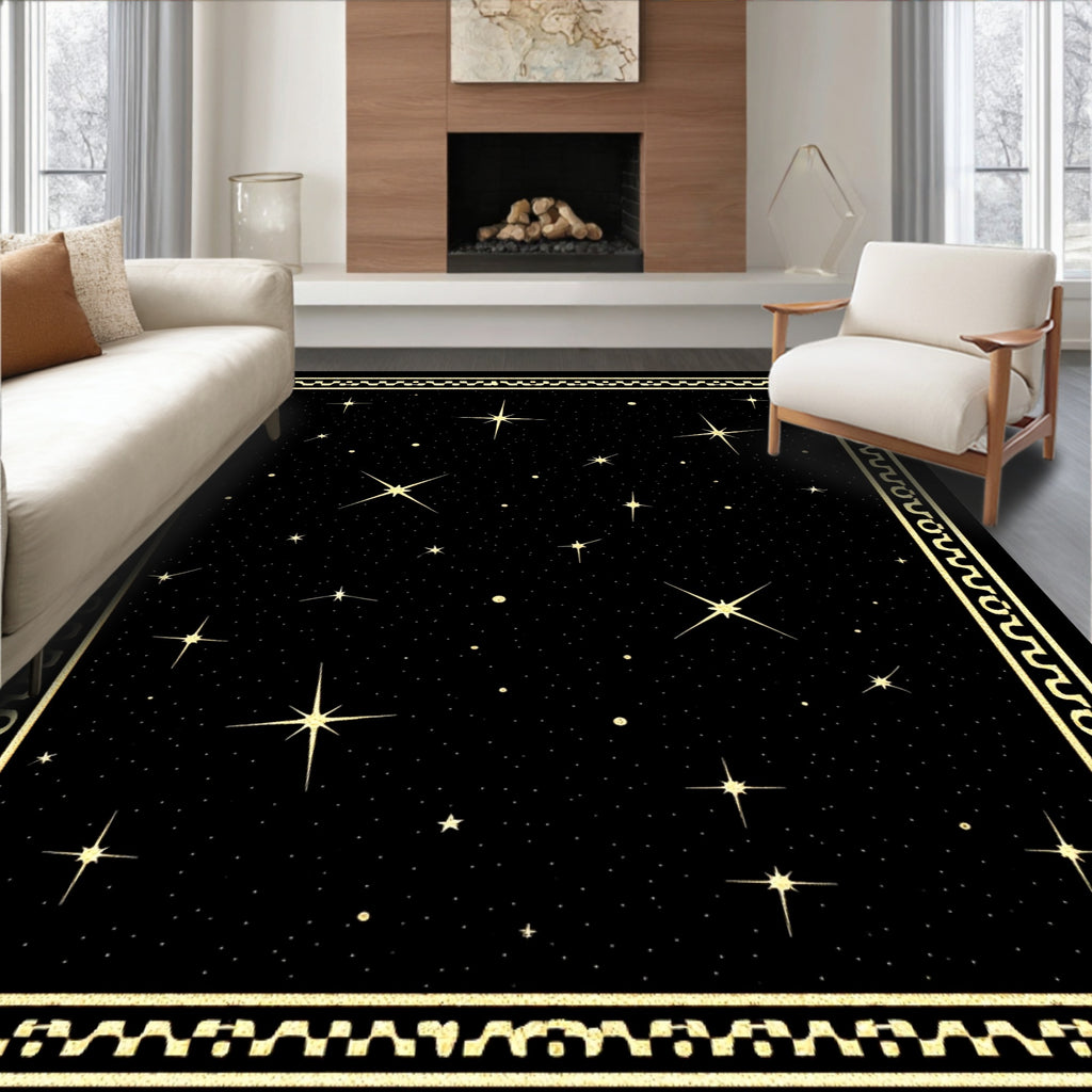 Celestial Golden Starlight Border Rug