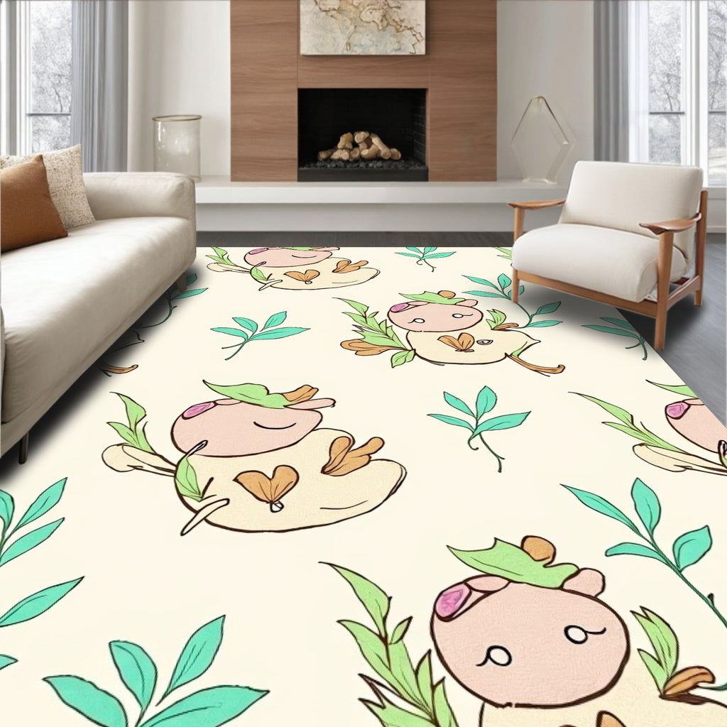 Sweet Sleeping Critter Garden Rug