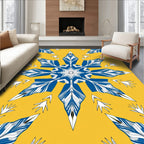 Bold Blue Zenith Medallion Yellow Rug