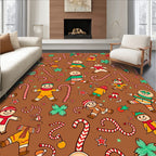 Gingerbread Candy Cane Holiday Characters Rug