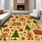 Festive Elf Holiday Tree Gift Collage Rug