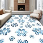 Azure Snowflake Scatter Classic Navy Rug