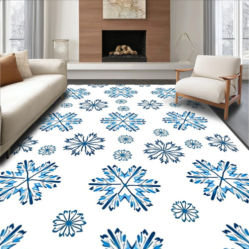 Azure Snowflake Scatter Classic Navy Rug