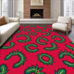 Festive Green Fir Wreath Accents Rug