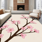 Blossom Pink Cherry Branch Ivory Rug
