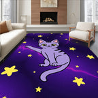 Purple Cat Amongst Yellow Stars Rug