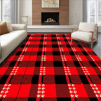 Red Black Buffalo Check Folk Art Rug