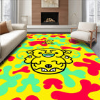 Playful Yellow Creature Blob Art Rug