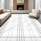 Monochromatic Grid Slant Lines Rug