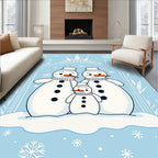 Winter Family Snowmen Frosty Wonderland Rug