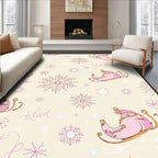 Pink Sleigh Snowflake Winter Charm Rug
