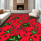 Bold Red Floral Garden Bloom Rug