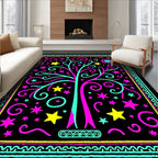 Vibrant Celestial Tree Swirl Rug