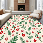 Holiday Evergreen Berry Orb Stars Rug