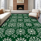 Emerald Ivory Snowflake Medallion Repeat Rug
