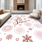 Crimson Snowflake Mandala Scatter Rug